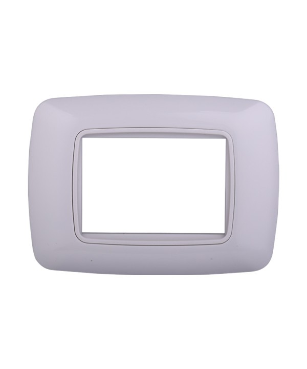ETTROIT Placca Plastica Bombata Serie Space 3P Colore Bianco Completo Compatibile Con Bticino Living Light