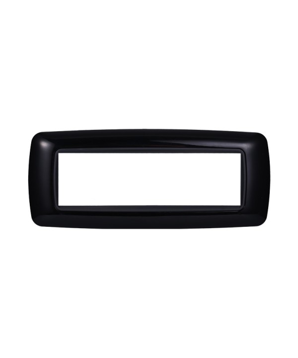ETTROIT Placca Plastica Bombata Serie Space 7P Colore Nero Compatibile Con Bticino Living Light