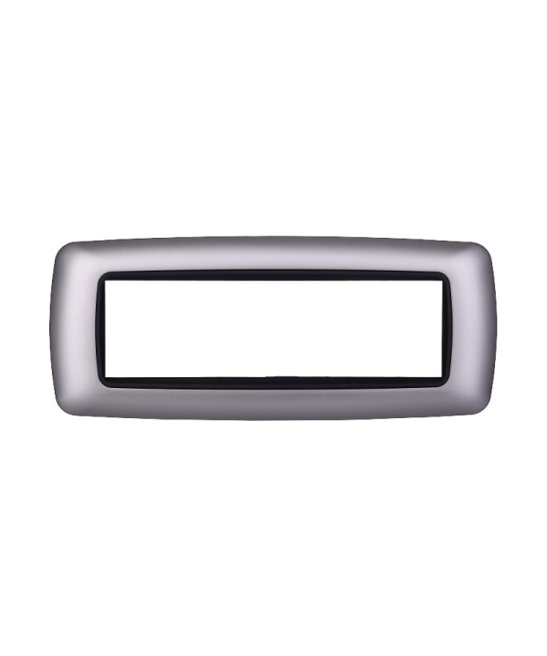 ETTROIT Placca Plastica Bombata Serie Space 7P Colore Silver Compatibile Con Bticino Living Light