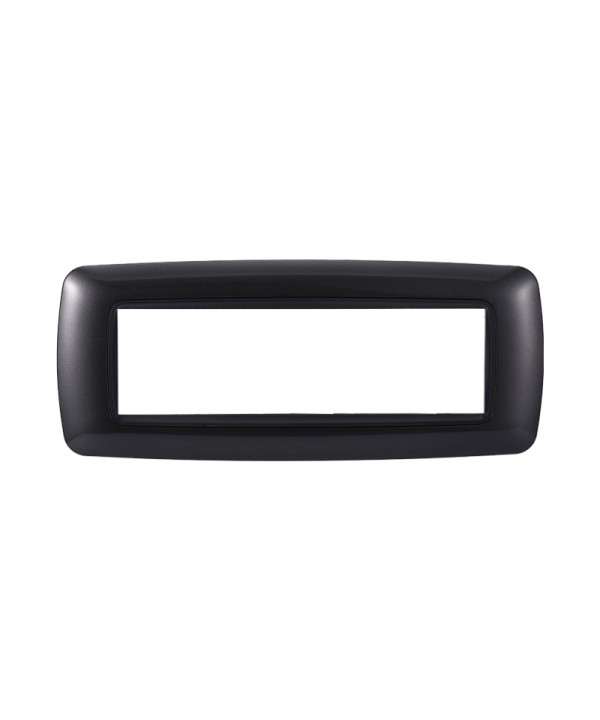 ETTROIT Placca Plastica Bombata Serie Space 7P Colore Acciaio Scuro Compatibile Con Bticino Living Light