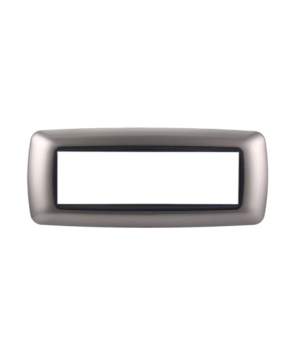 ETTROIT Placca Plastica Bombata Serie Space 7P Colore Titanio Compatibile Con Bticino Living Light