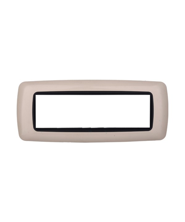 ETTROIT Placca Plastica Bombata Serie Space 7P Colore Sabbia Compatibile Con Bticino Living Light