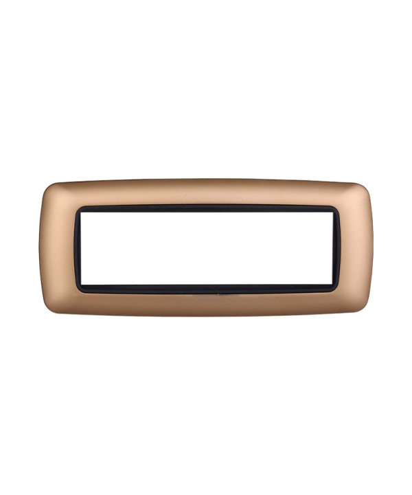 ETTROIT Placca Plastica Bombata Serie Space 7P Colore Oro Compatibile Con Bticino Living Light