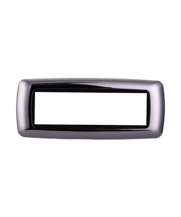 ETTROIT Placca Plastica Bombata Serie Space 7P Colore Cromato Lucido Compatibile Con Bticino Living Light