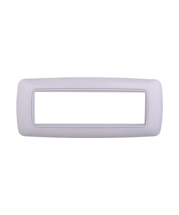 ETTROIT Placca Plastica Bombata Serie Space 7P Colore Bianco Completo Compatibile Con Bticino Living Light