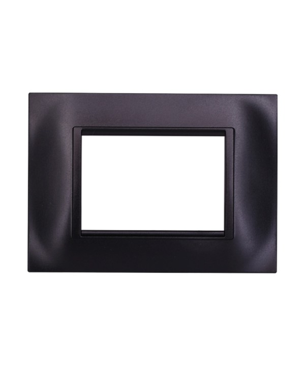 ETTROIT Placca Plastica Quadrata Serie Space 3P Colore Nero Compatibile Con Bticino Living Light