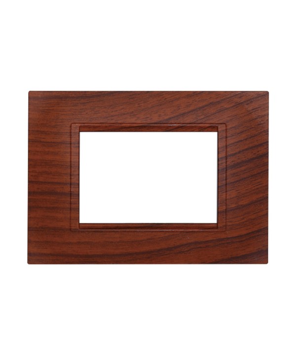 ETTROIT Placca Plastica Quadrata Serie Space 3P Colore Radica Compatibile Con Bticino Living Light