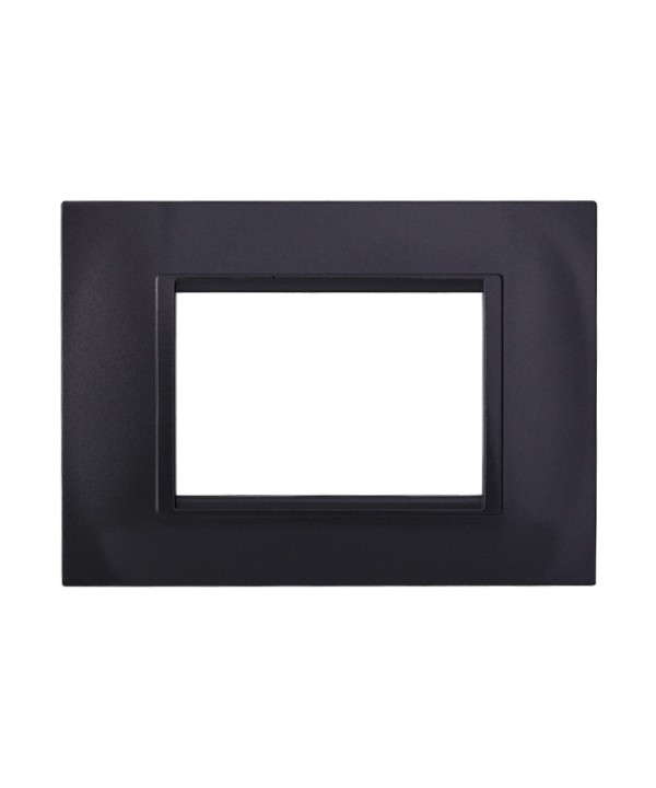 ETTROIT Placca Plastica Quadrata Serie Space 3P Colore Acciaio Scuro Compatibile Con Bticino Living Light