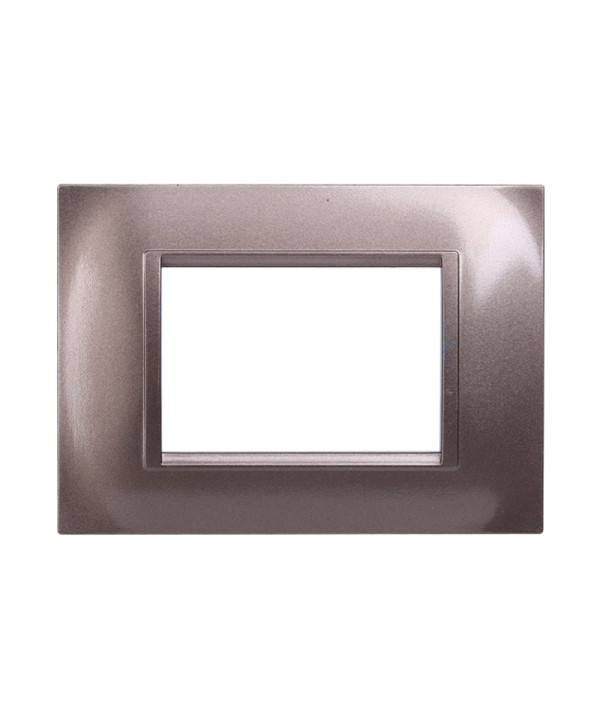 ETTROIT Placca Plastica Quadrata Serie Space 3P Colore Bronzo Compatibile Con Bticino Living Light