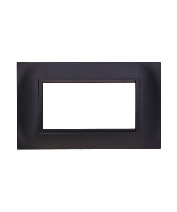 ETTROIT Placca Plastica Quadrata Serie Space 4P Colore Nero Compatibile Con Bticino Living Light