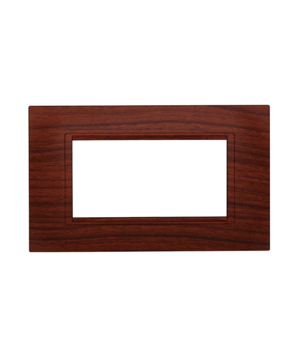 ETTROIT Placca Plastica Quadrata Serie Space 4P Colore Radica Compatibile Con Bticino Living Light
