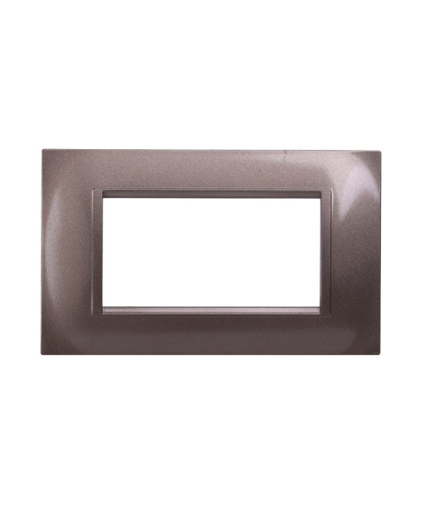 ETTROIT Placca Plastica Quadrata Serie Space 4P Colore Bronzo Compatibile Con Bticino Living Light