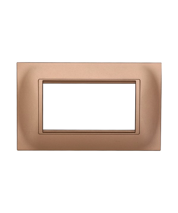 ETTROIT Placca Plastica Quadrata Serie Space 4P Colore Oro Compatibile Con Bticino Living Light