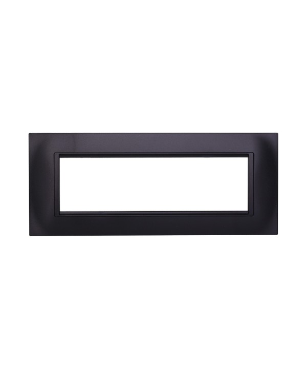 ETTROIT Placca Plastica Quadrata Serie Space 7P Colore Nero Compatibile Con Bticino Living Light