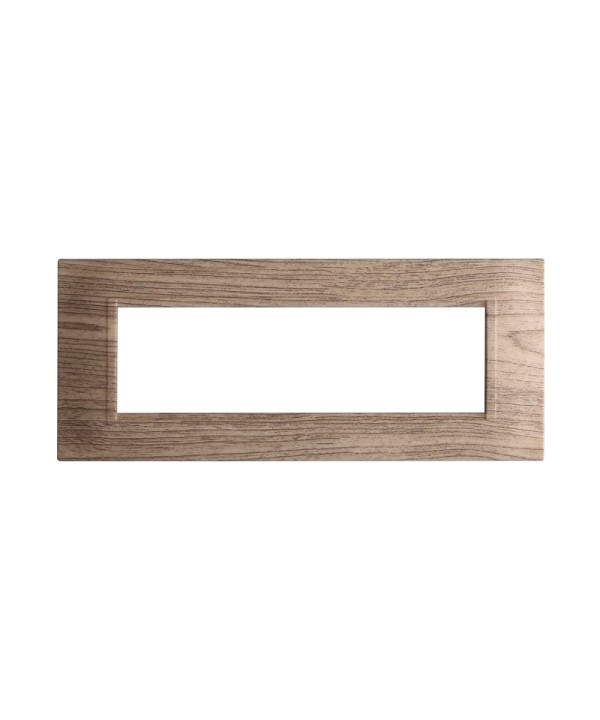 ETTROIT Placca Plastica Quadrata Serie Space 7P Colore Legno Scuro Compatibile Con Bticino Living Light