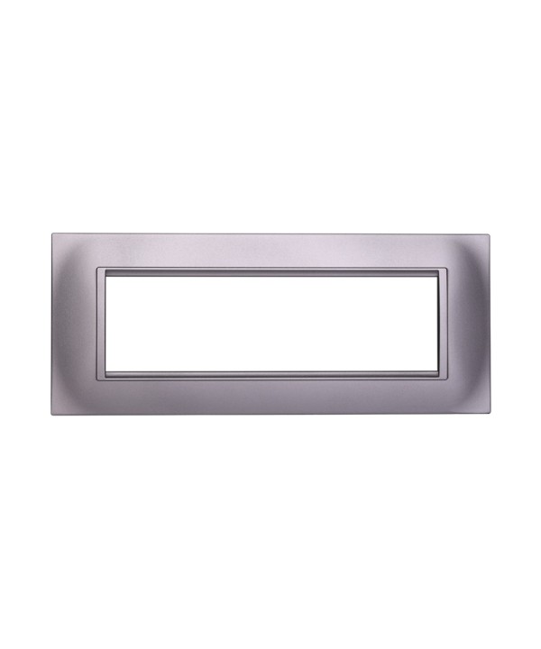 ETTROIT Placca Plastica Quadrata Serie Space 7P Colore Silver Compatibile Con Bticino Living Light