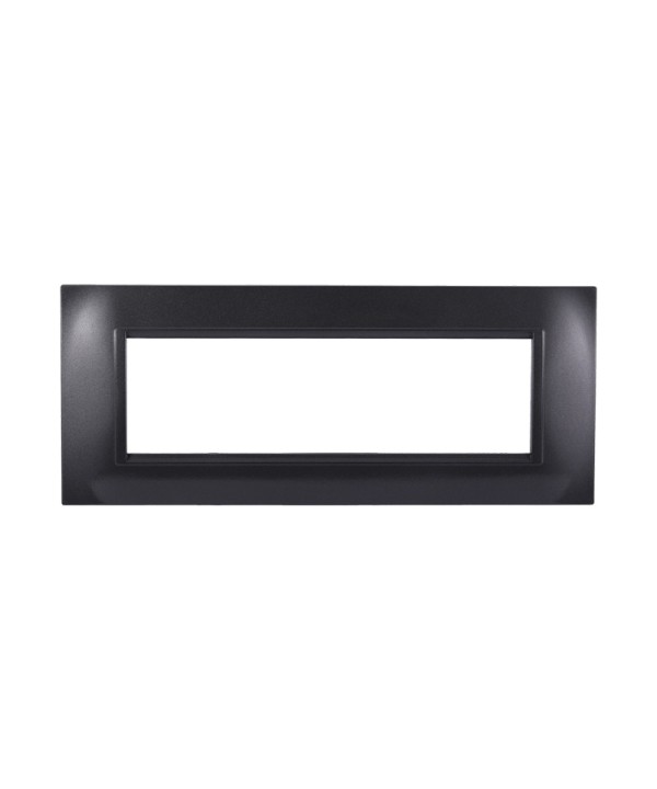 ETTROIT Placca Plastica Quadrata Serie Space 7P Colore Acciaio Scuro Compatibile Con Bticino Living Light