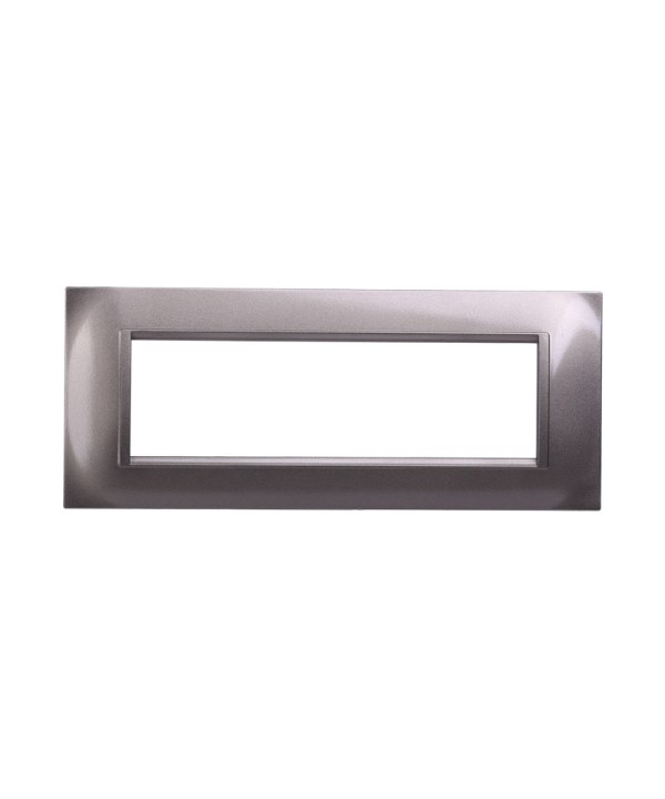 ETTROIT Placca Plastica Quadrata Serie Space 7P Colore Titanio Compatibile Con Bticino Living Light