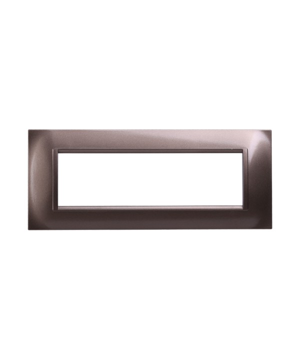 ETTROIT Placca Plastica Quadrata Serie Space 7P Colore Bronzo Compatibile Con Bticino Living Light
