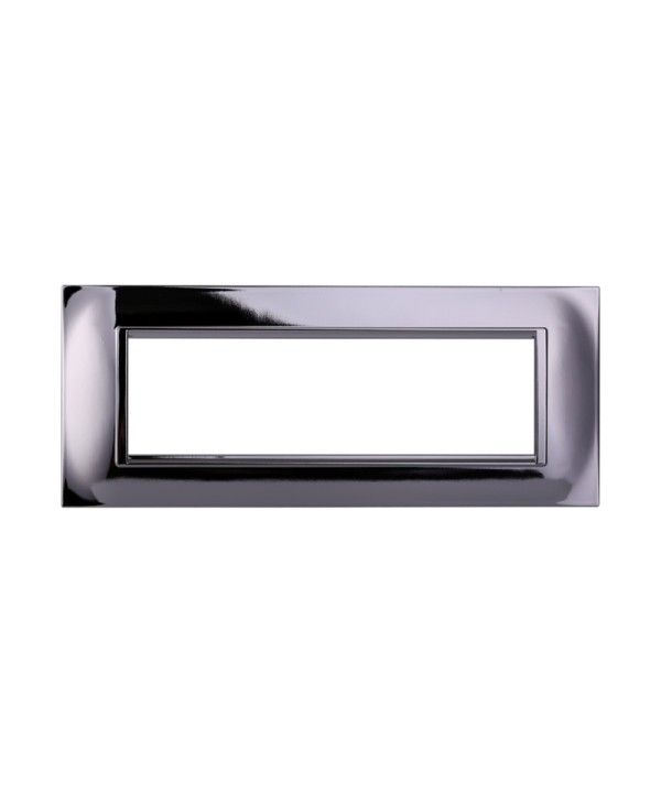 ETTROIT Placca Plastica Quadrata Serie Space 7P Colore Cromato Lucido Compatibile Con Bticino Living Light