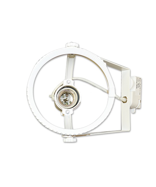 Portafaretto Supporto Faro Per Binario Monofase Con Attacco E27 PAR38 Orientabile Spot Colore Bianco SKU-3569