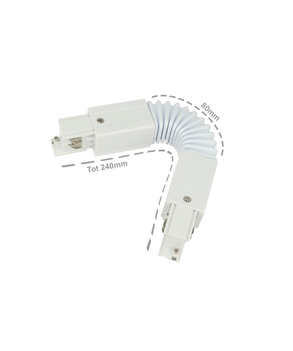 Connettore Giunto Curvabile Forma L Colore Bianco Per Barra Sistema Binario Trifase CB40103