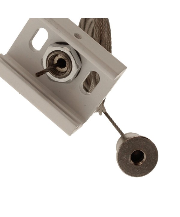 Kit Cavo Sospensione Per Binario Trifase Colore Bianco Filo Da 150cm Per Un Lato CB40103