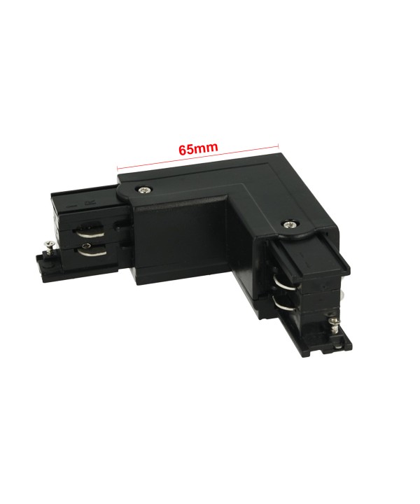 Connettore Giunto Forma L Destro Colore Nero Per Barra Sistema Binario Trifase CB40203