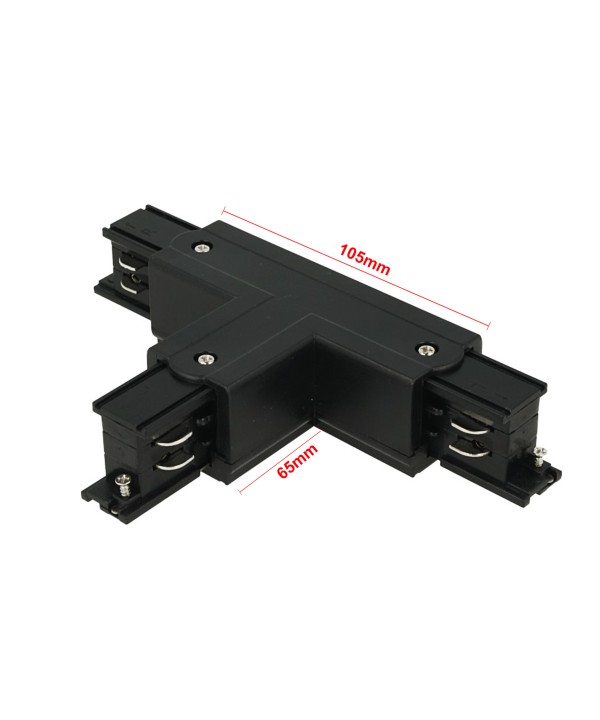 Connettore Giunto Forma T Destro Colore Nero Per Barra Sistema Binario Trifase CB40203