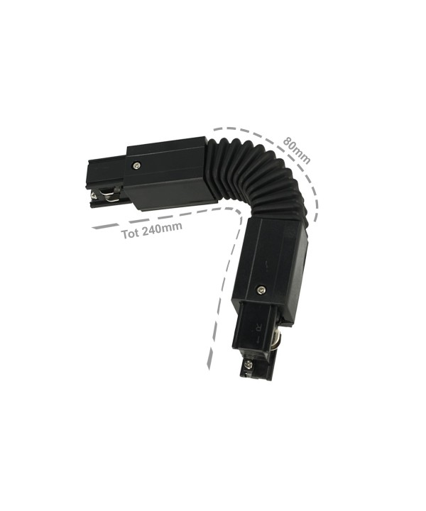 Connettore Giunto Curvabile Forma L Colore Nero Per Barra Sistema Binario Trifase CB40203