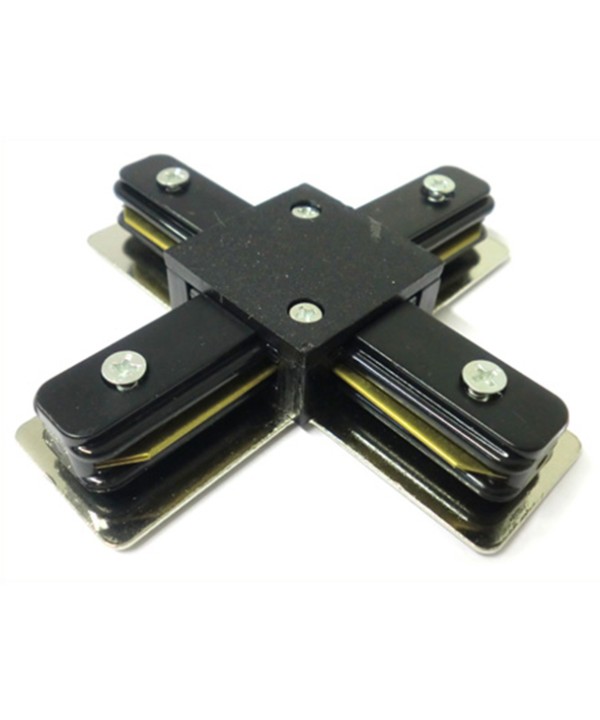 Giunto a X Connettore Per Binario Dei Faretti Led Modello X Colore Nero Per Mono Fase
