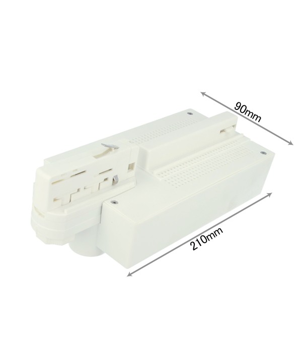 Testa Alimentazione Con Box Led Driver Colore Bianco Per Faro Led Binario Trifase per CB40103