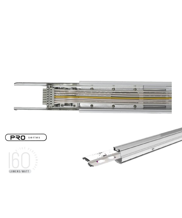 Base Prolunga a Slitta Modulare per Plafoniere Lineari Colore Bianco con 8 Ingressi SKU-1451