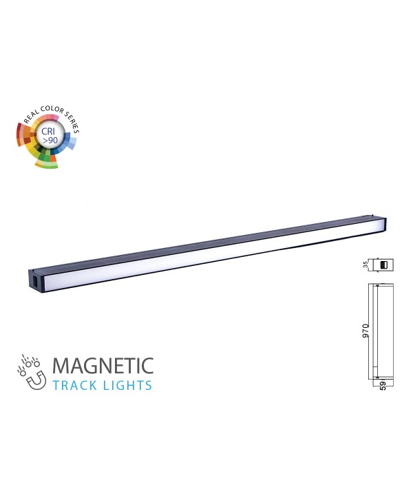 Plafoniera Led Lineare 30W 24V Caldo 3000K CRI 90 UGR 19 Per Sistema Binario Magnetico SKU-7956