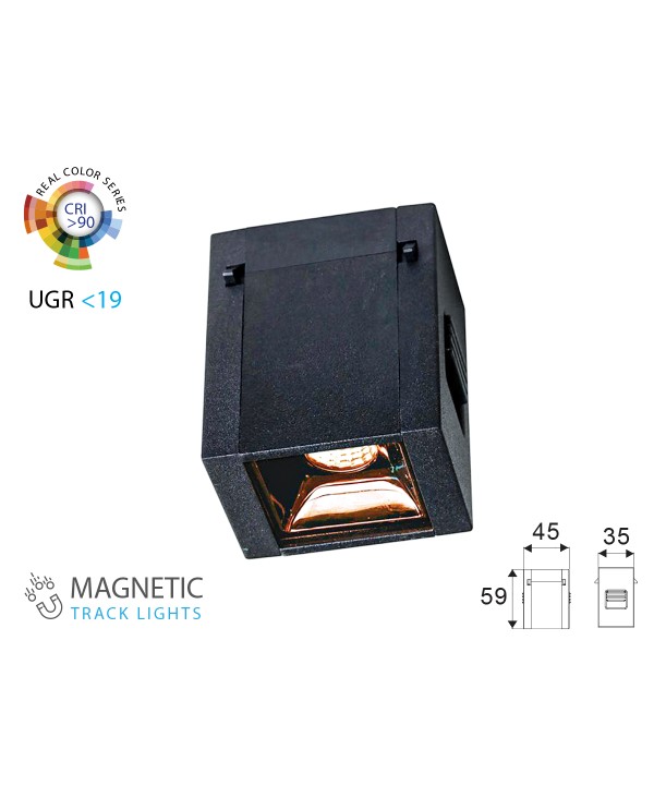 Faretto Led Spotlight 1W 24V Caldo 3000K CRI 90 UGR 19 Per Sistema Binario Magnetico SKU-7958