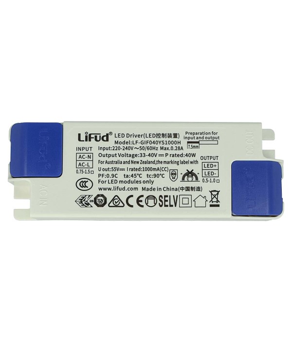 Led Driver CC 1000mA 33V-40VDC 40W Alimentatore Corrente Costante 1000mA Per Pannello Led 60X60cm
