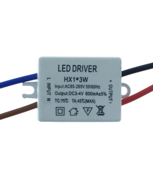 Led Driver CC 600mA 3V-4V DC 1X3W Trasformatore Alimentatore Corrente Costante 3W