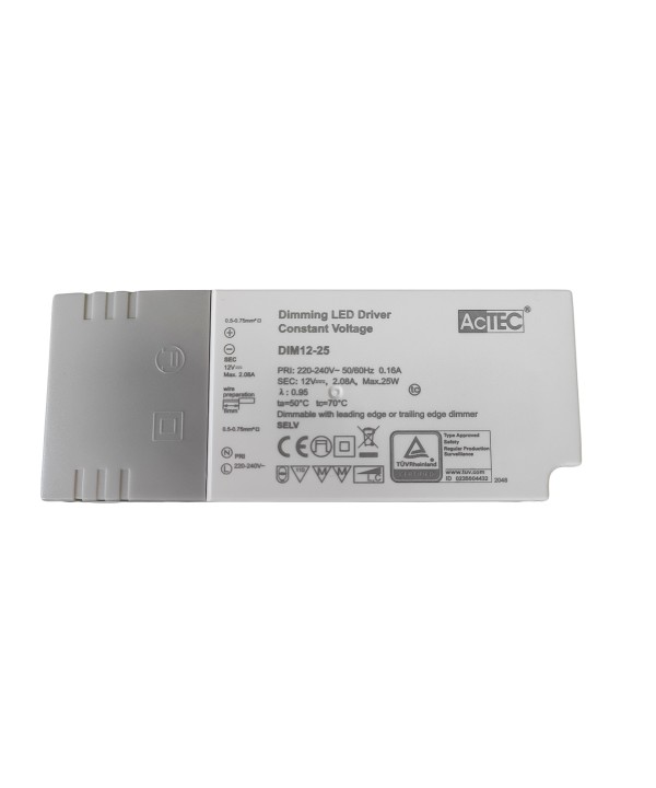 Alimentatore Dimmerabile Con Triac Dimmer Taglio di Fase DC 12V 25W Per Striscia Led 12V DIM12-25