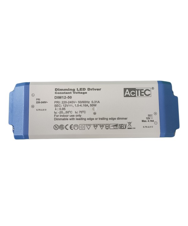 Alimentatore Dimmerabile Con Triac Dimmer Taglio di Fase DC 12V 50W Per Striscia Led 12V DIM12-50