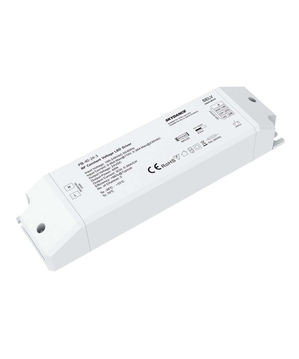 Alimentatore Dimmerabile CV 24V 40W 3 Canali Con Telecomando RF 2.4G Per Striscia Led 12V PB-40-24-3