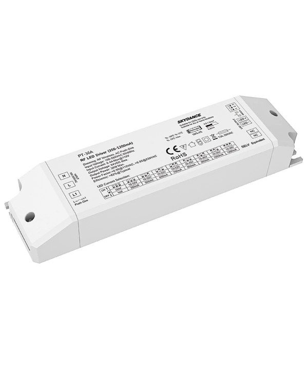 Led Driver CC Dimmerabile 36W Pulsante + RF Corrente Costante Modulare 350mA 500mA 600mA 700mA 800mA 900mA 1050mA 1200mA PT-36A