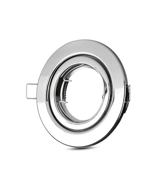 Porta Faretto Led GU10 MR16 Rotondo Con Molla Colore Cromato Orientabile Spotlight Fitting SKU-3471