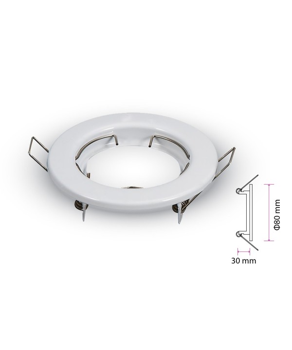 2 PZ Porta Faretti Led GU10 MR16 Rotondo Fisso Con Molla Bianco Spotlight Fitting SKU-6640