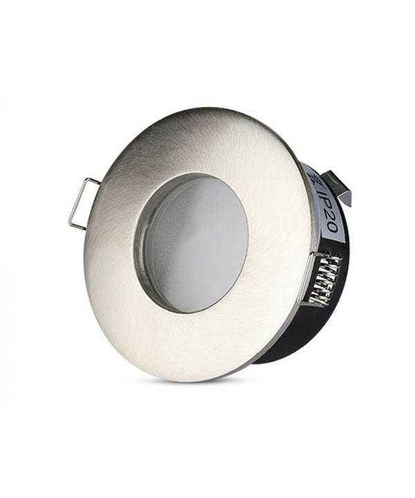 Porta Faretto Led GU10 MR16 Incasso Rotondo Colore Nichel Satinato Impermeabile IP54 SKU-3614