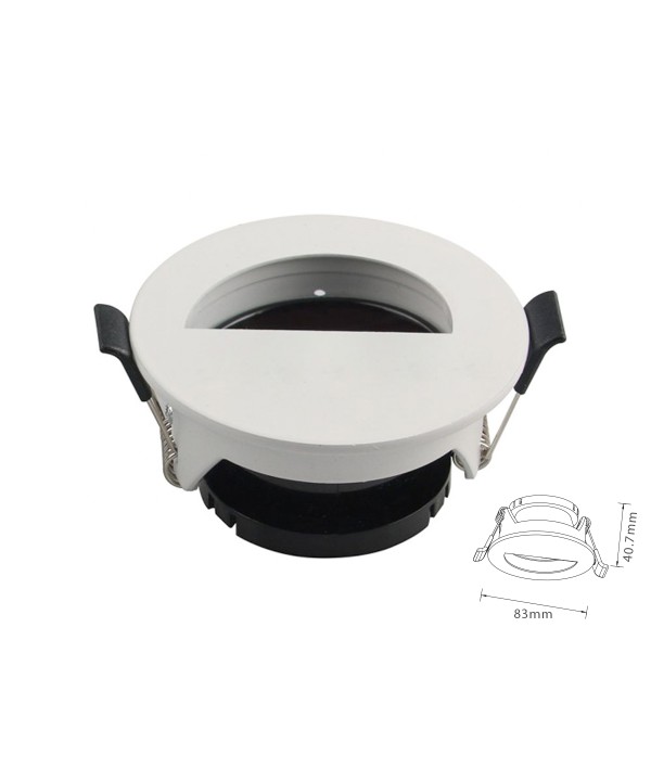 Porta Faretto Led GU10 MR16 Da Incasso Bianco Asimmetrico Mezza Luna Foro 70mm SKU-8599