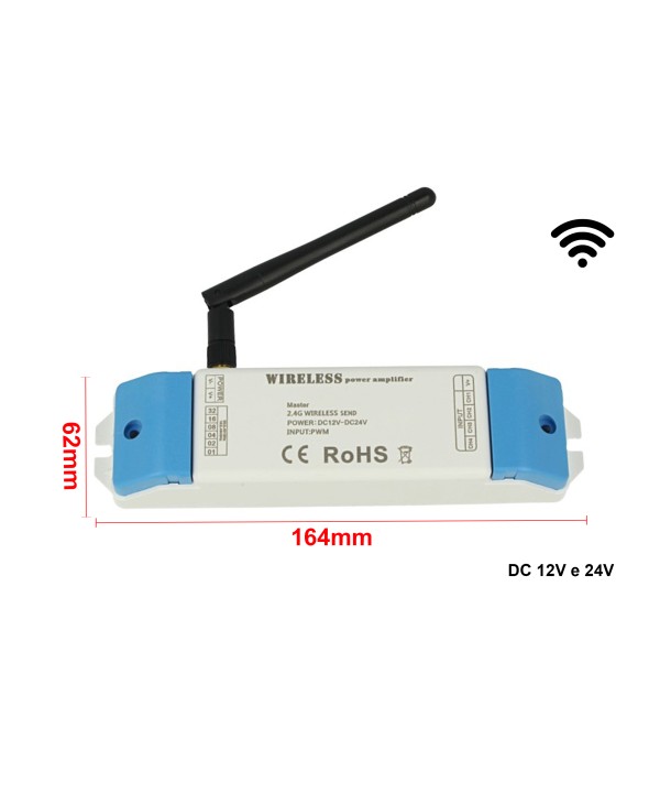 Amplificatore Wireless 2.4G Master Segnale PWM 4 Canali RGBW 12V 24V AP240