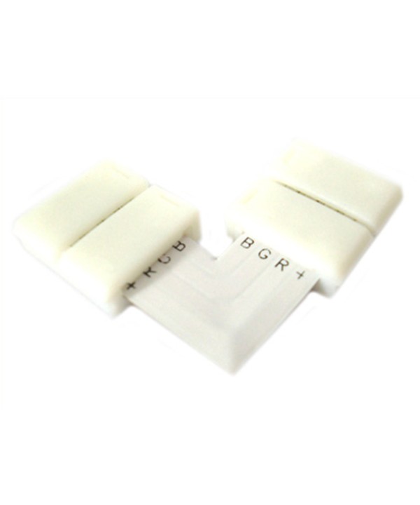 4 PZ Connettore Passo 10mm RGB Forma L per Allungare e Curvare Strip Led RGB e Mono Colore