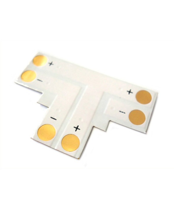 4 PZ Connettore Passo 10mm Forma T per Allungare e Curvare Striscia Led Mono Colore Larghezza 10mm