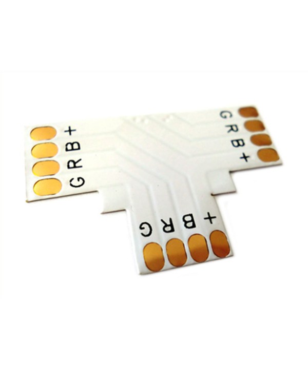 4 PZ Connettore Passo 10mm RGB Forma T per Allungare e Curvare Striscia Led RGB