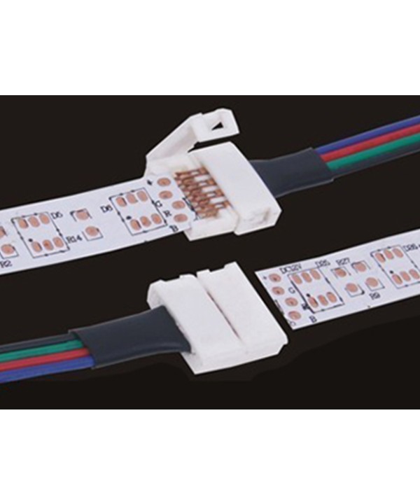 4 PZ Connettore 10mm Per Chiudere Striscia Led Smd RGB 5050 Senza Saldare